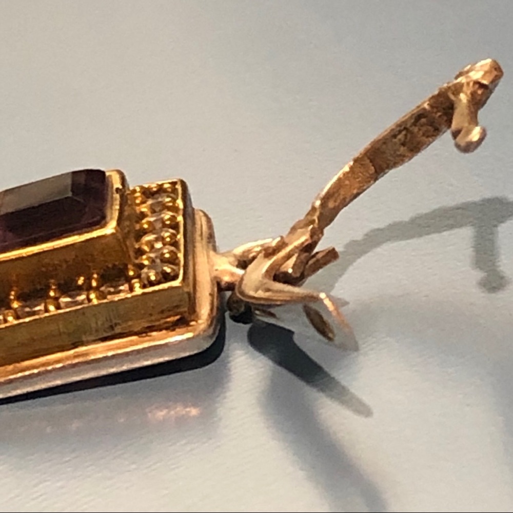 💎 925 Diamond & Amethyst Earrings - Picture 3 of 8